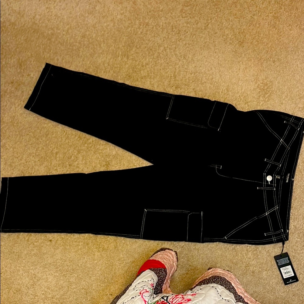 True religion jet black cargo pants brand new